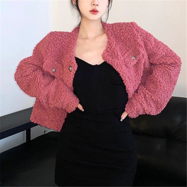 French Round Neck Single-breasted Sweater Coat - Image 3