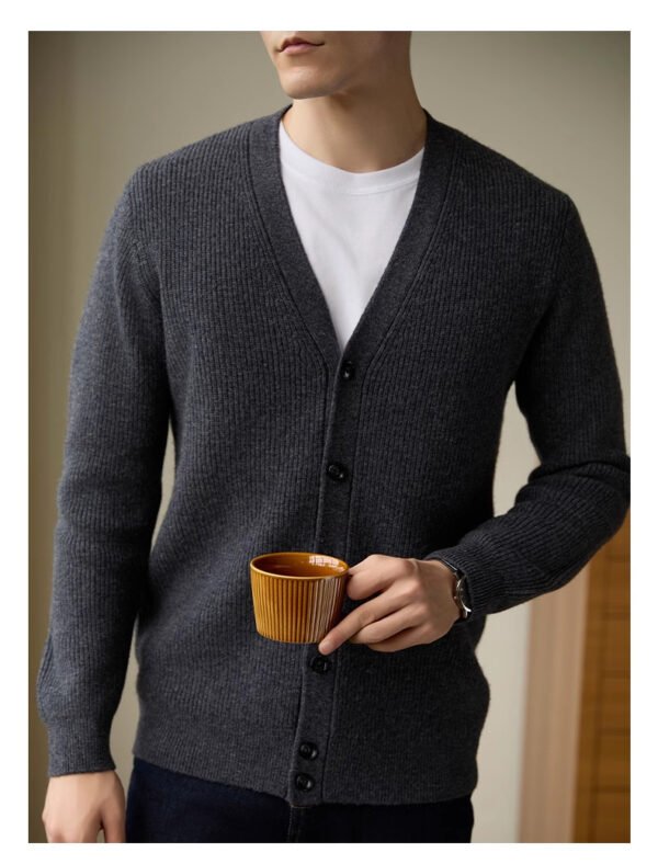 Wool Warm Cardigan Knitted Coat V-neck Casual American Men's Clothing Autumn And Winter - Image 3