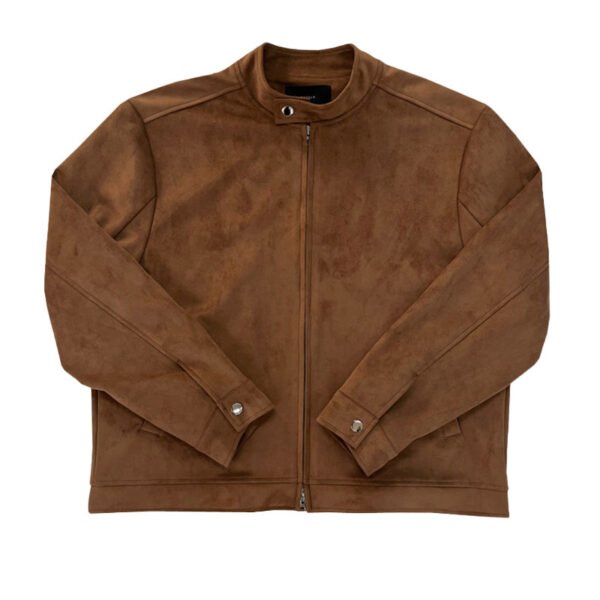Brown Maillard Stand-up Collar Jacket - Image 5