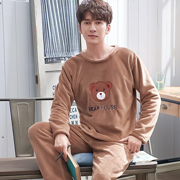 Fashion Men's Mink Flannel Home Service - Image 2