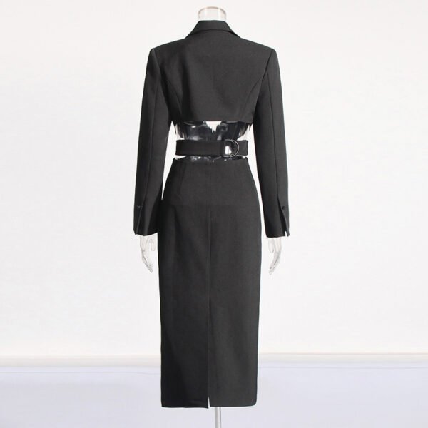 Long Shirt Midriff Outfit Design High Sense Solid Color Suit Coat For Women Autumn - Image 4