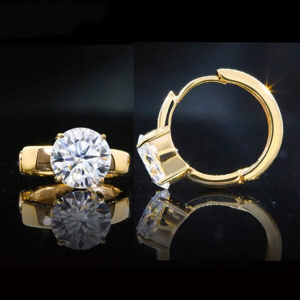 Women's Moissanite Earrings 18K Gold D Color - Image 5