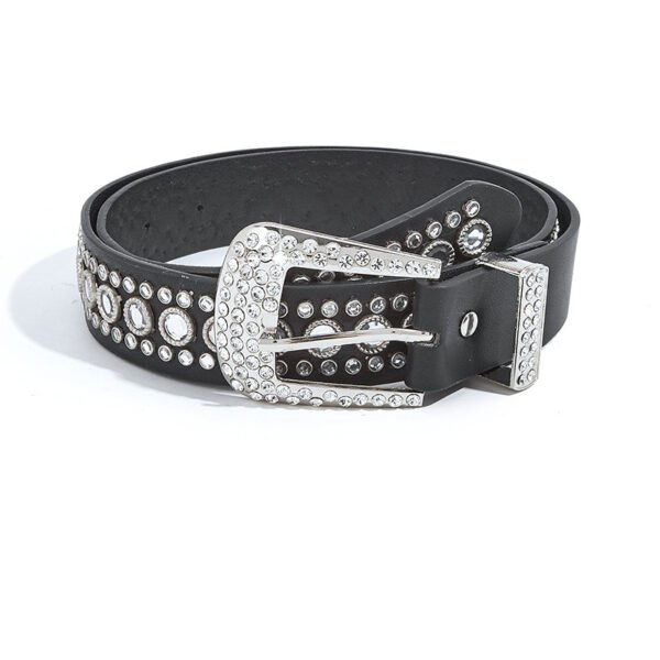 Punk Rivet Rhinestone Hip Hop Belt - Image 2