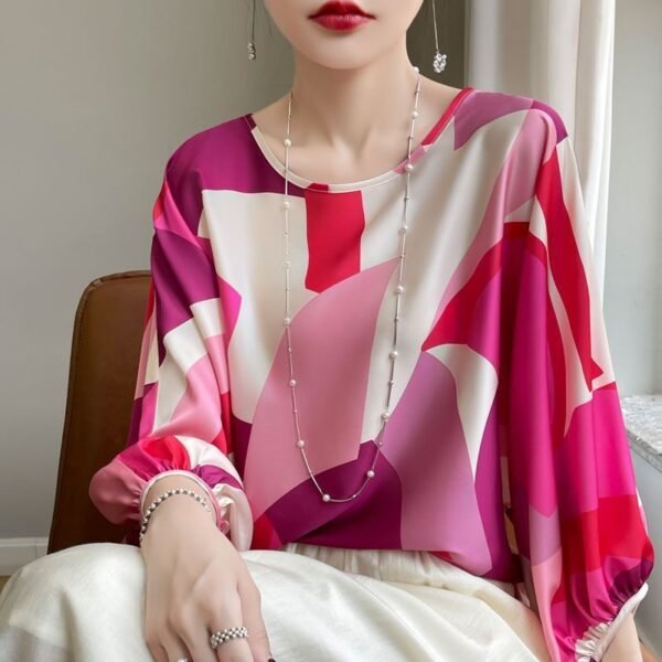 Loose Slimming High-end Shirt Printed Korean Style Outerwear - Image 5