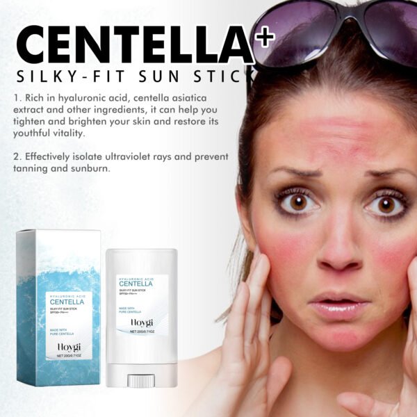Hoygi Hyaluronic Acid Sunscreen Stick Gentle Moisturizing UV Protection For Sunburned And Reddened Skin - Image 4