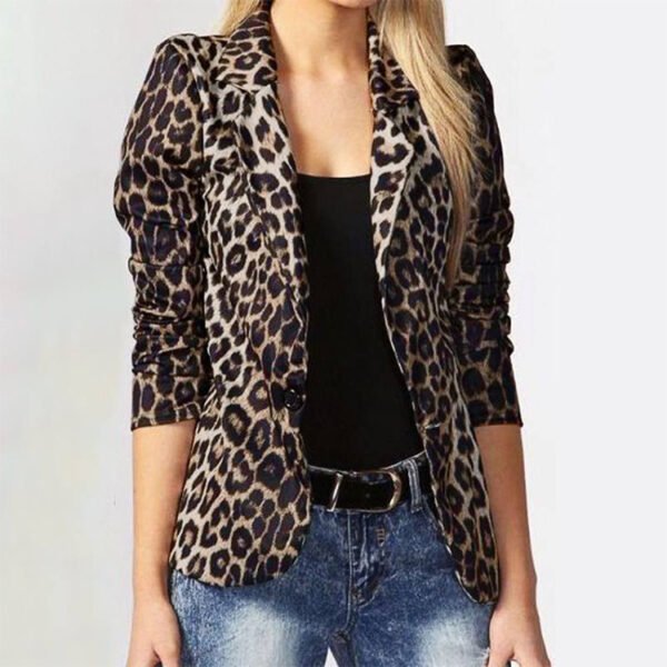 Leopard Print Temperament Commute Thin Small Suit - Image 2