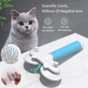 Double-Headed Pet Brush with Negative Ion & Self-Cleaning