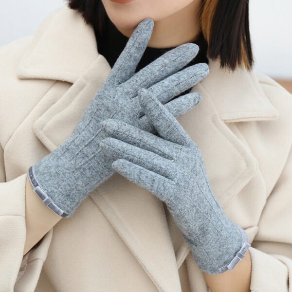 Women's Winter Fleece Lined Padded Warm Keeping Finger Gloves - Image 4