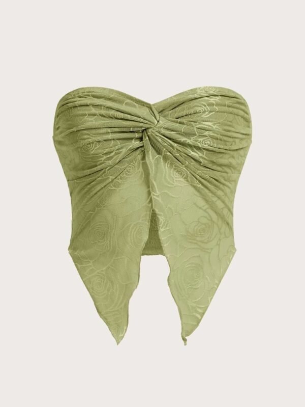 Mesh Stitching Chest Wrap Collar Backless Underwaist Women - Image 6