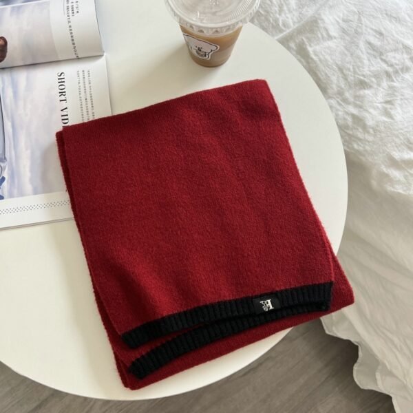 Korean Style All-matching Youthful-looking Keep Warm Pure Color Wool Knitted Scarf - Image 3