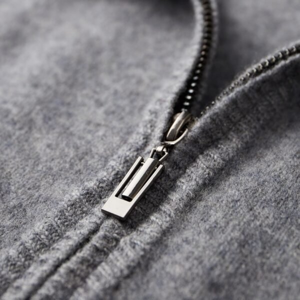 Autumn And Winter New Men's Contrast Color Cardigan Half Turtleneck Zipper Sweater Men - Image 4