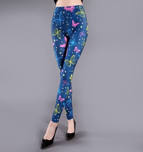 Spring And Summer Milk Silk Printed Leggings For Women - Image 3