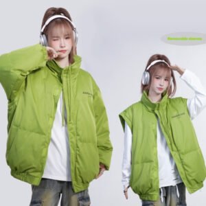 Men's And Women's Same Two-way Sleeve Detachable Vest Down Coat