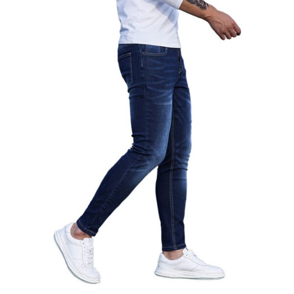 Men's Blue Stretch Skinny Denim Pants - Image 3