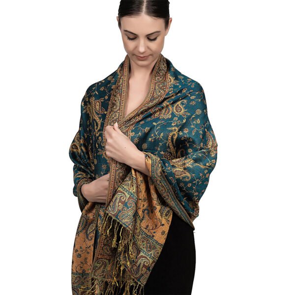 Autumn And Winter Ethnic Style Vintage Tassel Shawl Middle East Paisley Jacquard Scarf For Women - Image 3