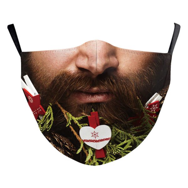 Santa Claus Digital Printing Double Layer Dustproof Mask - Image 7