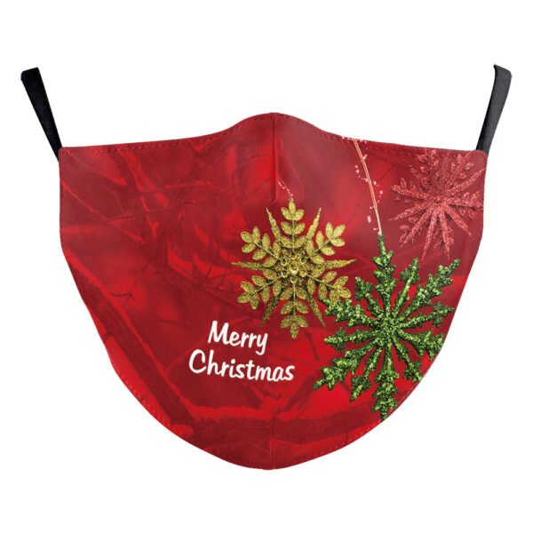 Snowflake Christmas Red Digital Printing Double-layer Dust Mask - Image 6