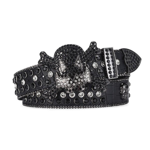 Dark Buckle Rhinestone Inlaid Diamond Sequins Hip Hop Decorative Nightclub Belt - Image 5