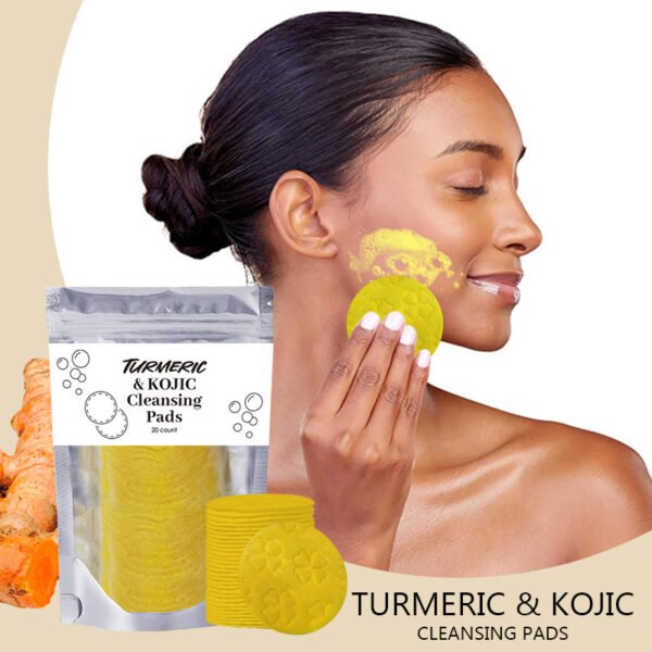 Turmeric Exfoliating Cleansing Pads Compressed Facial Sponges Skin Care Tools For Face Clogged Pores Excess Oil Cleansing - Image 3
