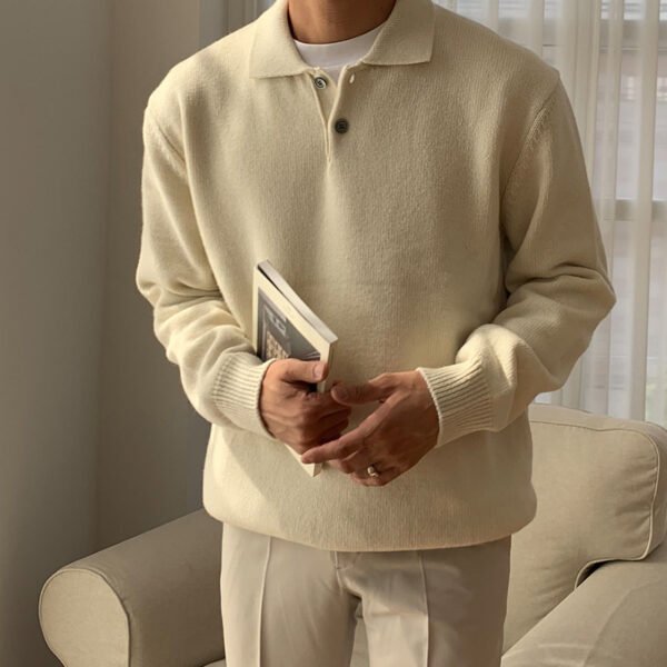 Solid Color Sweater Men's Versatile Casual Korean Style - Image 3