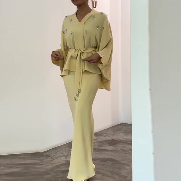 Lace-up Waist Fishtail Sheath Suit