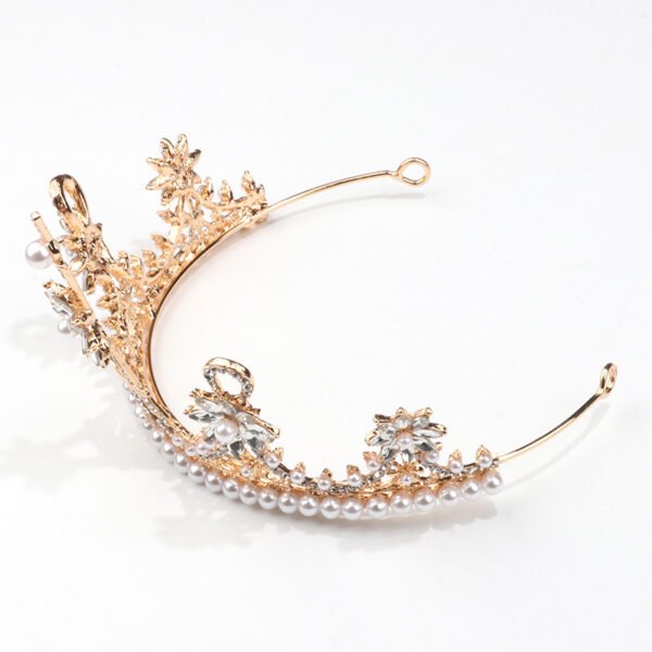 Golden Crown Eiffel Tower Rhinestone Flower Crown - Image 2