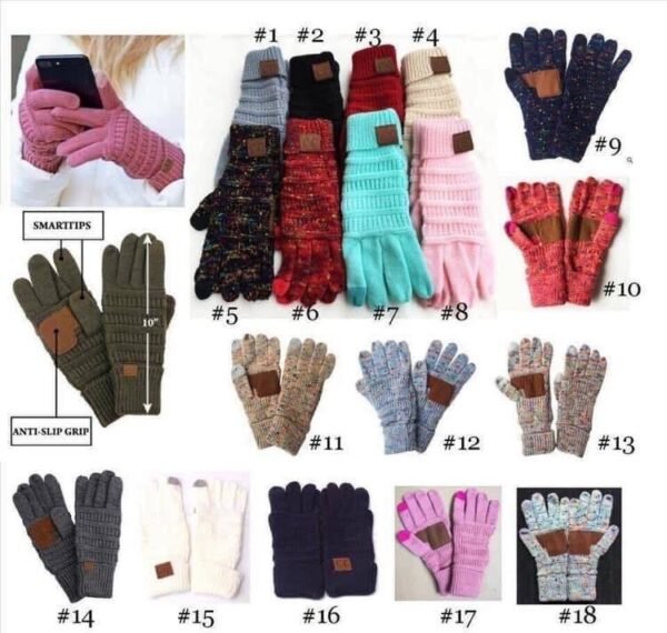 European And American Wool Knitted Turn-over Labeling Touch Screen Gloves - Image 4