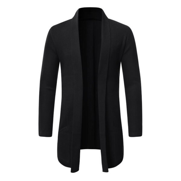 Fall Mid-length Trench Coat Knitted Cardigan Sweater - Image 2