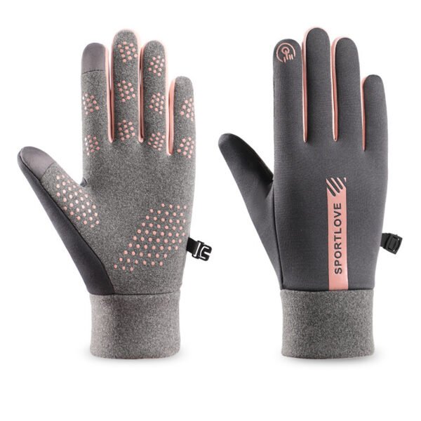 Winter Windproof And Cold Resistant Velvet Warm Touch Screen Anti Slip Gloves - Image 2