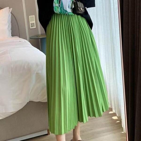 Classic Simple Multicolor Pleated Skirt High Waist Slimming - Image 10