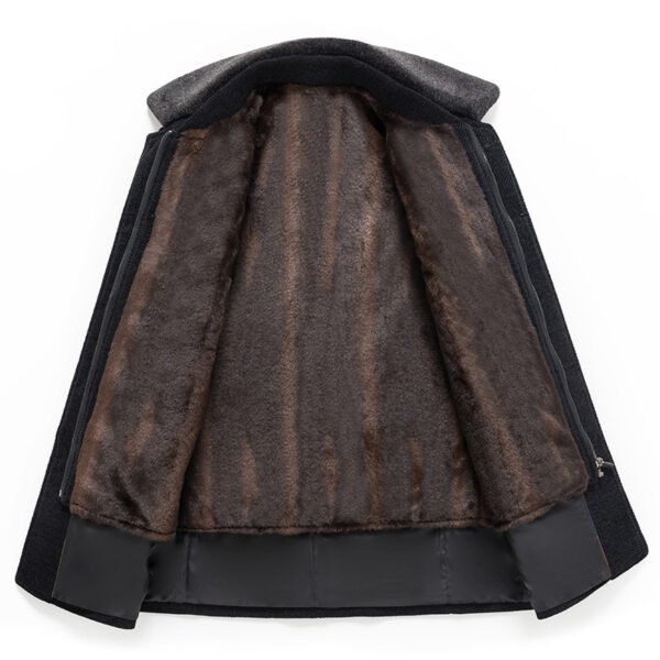 Middle-aged And Elderly Fleece-lined Thickened Detachable Two-piece Coat - Image 4