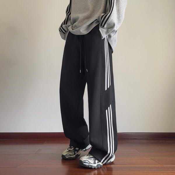 Trendy Sports Stripes Loose Casual Sweatpants - Image 4