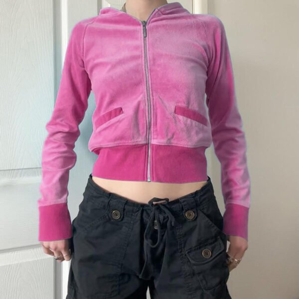 European And American New Suede Hooded Zipper Jacket - Image 4