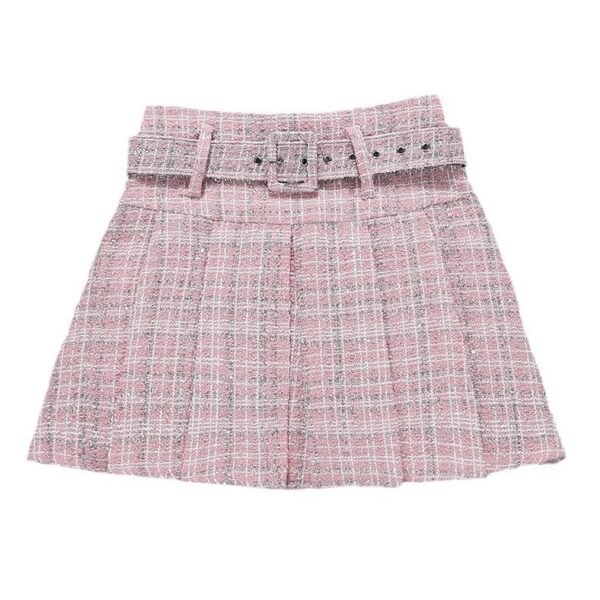 Tweed Bright Silk Plaid Skirt Women's High Sense A- Line - Image 5