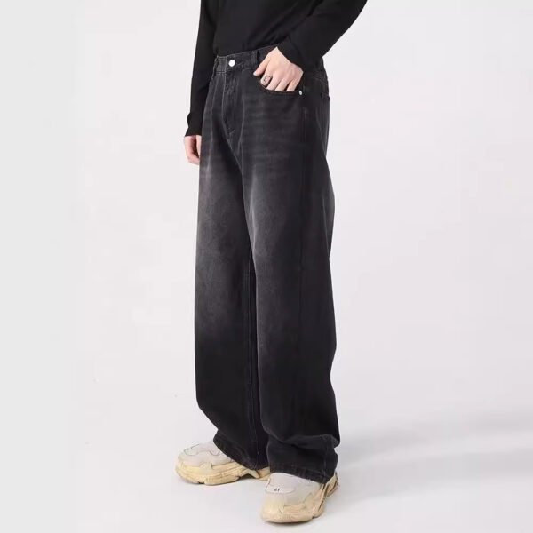 Gray Plus Size Loose Straight Pants - Image 2