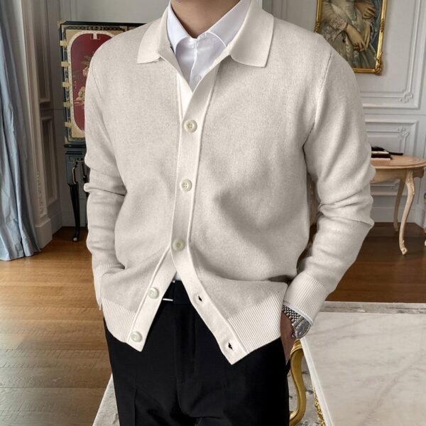 Casual European And American Men's Button Knitted Cardigan - Image 8