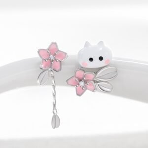 New Girly Cute And Compact Design Flower Bud Peekaboo Earrings