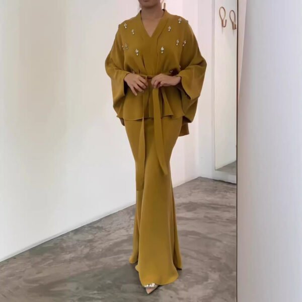 Lace-up Waist Fishtail Sheath Suit - Image 7