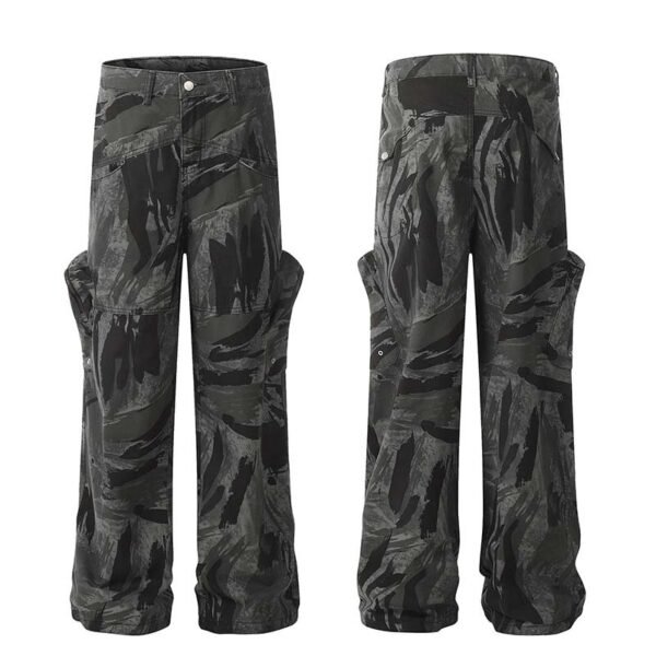 Graffiti Camouflage Straight Jeans For Men And Women - Image 5