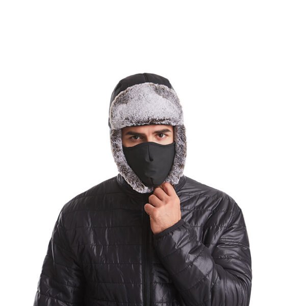 Winter Cold And Warm Plus Velvet Mask Face Protection Hat - Image 3