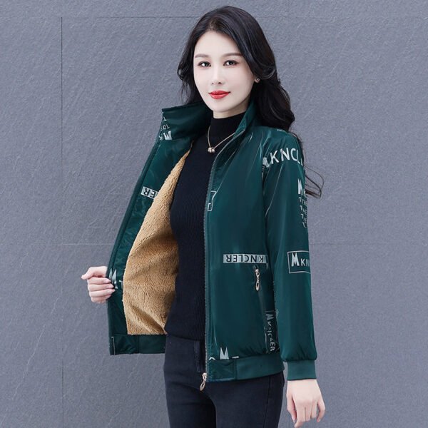 Disposable Glossy Surface Shell Jacket Fleece-lined Thickened Slim Fit - Image 6
