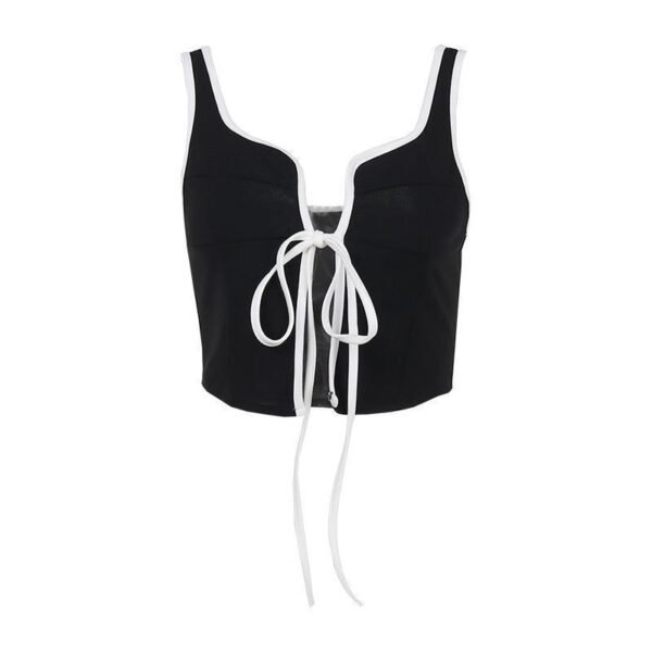 Pure Black Elegant Shoulder Strap Vest Design Beautiful Back - Image 5