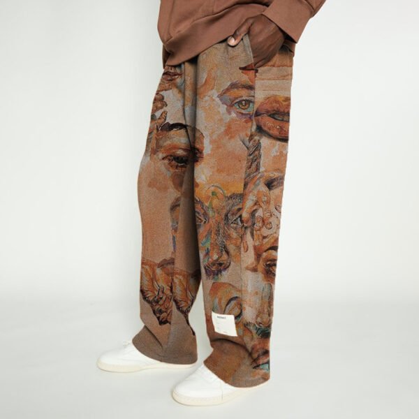 Men's Printed Mid Waist Loose Casual Trousers - Image 4