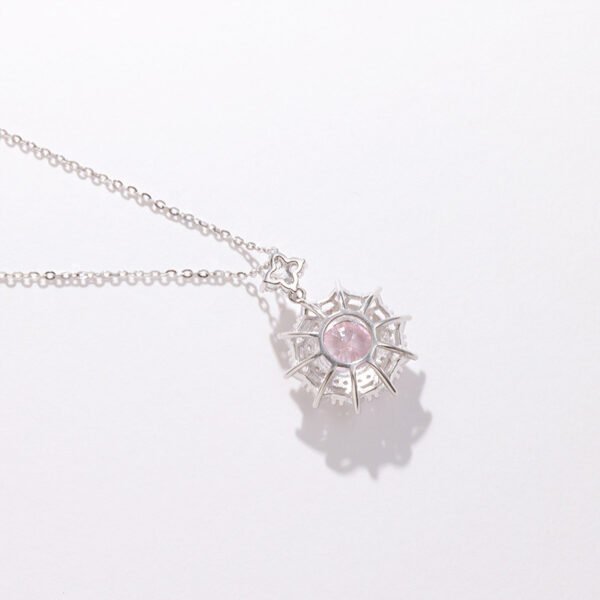 S925 Silver High Carbon Diamond Pendant Light Luxury High-grade Round Ice Flower Cut Necklace - Image 4