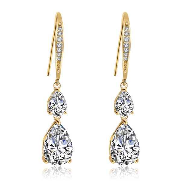 RAKOL Simple Long Exquisite Water Drop Zircon  Female Simple Banquet All-match Earrings - Image 7