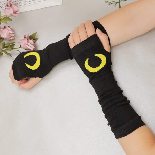 Fingerless Oversleeve Dark Lolita Striped Cross Long Cosplay Oversleeve Sheath - Image 10