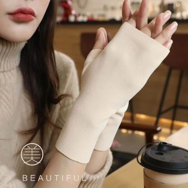 Thermal Gloves Women's Self-heating Dralon Fingerless Gloves - Image 3