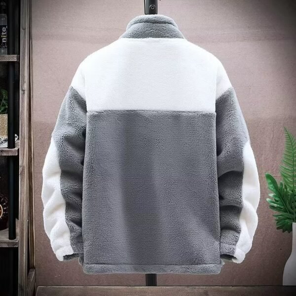 Winter Fleece Lined Padded Warm Keeping Cotton Coat Men's Cashmere Jacket - Image 4