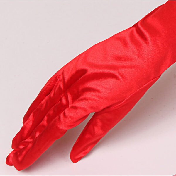 Double-row Beaded Satin Sun Protection Scar Cover Up Oversleeve Bridal Wedding Gloves - Image 6
