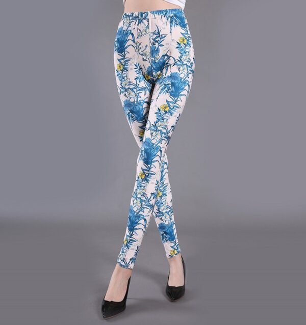 Spring And Summer Milk Silk Printed Leggings For Women - Image 2